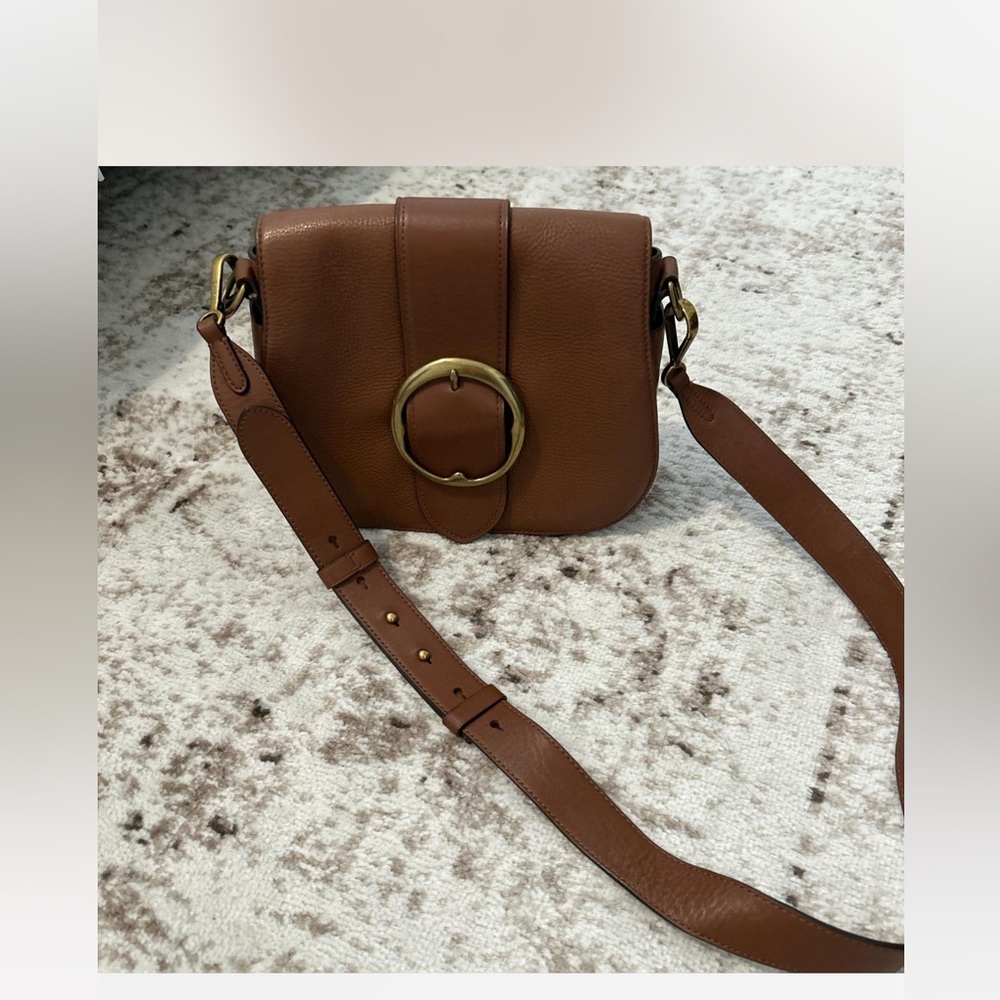 Ralph Lauren Brown Leather Large Lennox Bag
